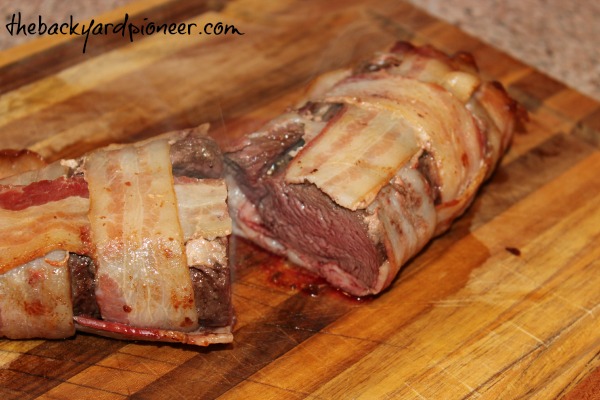 Bacon-Wrapped Venison Backstrap Roast - Grits and Gouda